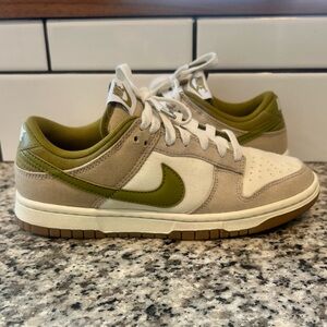 Nike Big Kids Olive Green and Beige Low-Top Sneakers